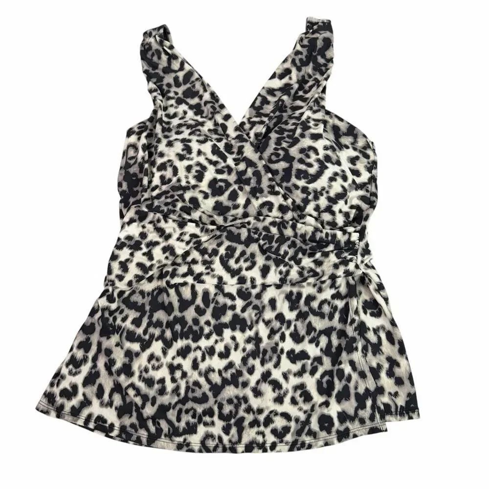 Lands End Animal Print size 16 Tankini Top
